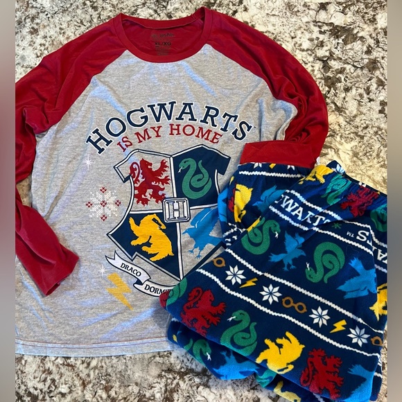XL Briefly Stated Mens 2-Piece Harry Potter Sleep Set Sleepwear Pajama Christmas - Picture 1 of 10
